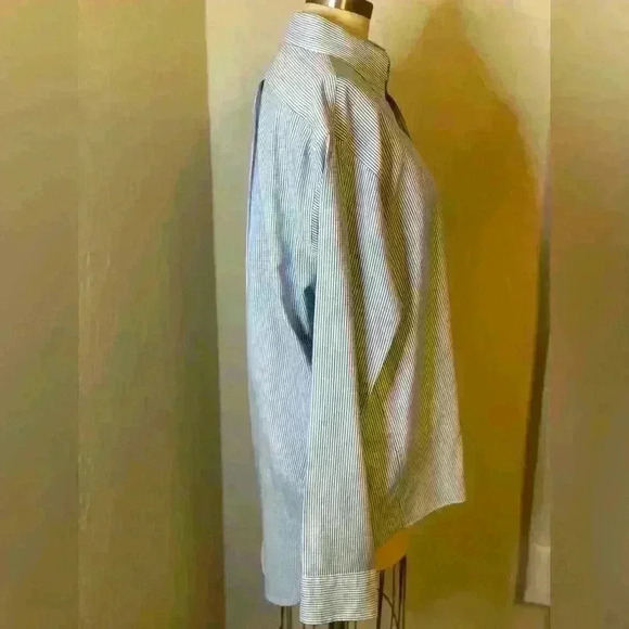 Arrow‎ Dover Blue and White Striped Button down Shirt Cotton Men/Women Sz S - Picture 6 of 8